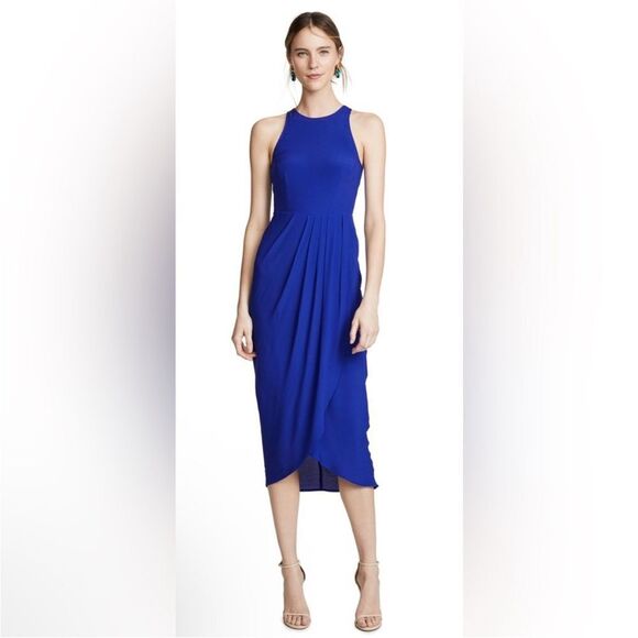Yumi Kim So Social Royal Blue Sleeveless Midi Tulip Dress | Size L - Picture 1 of 12